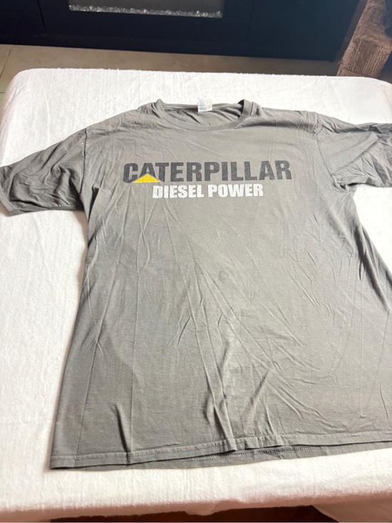 Caterpillar Other - Caterpillar Gray Short Sleeve Logo Tee with Yellow Accent